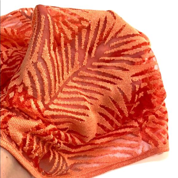 Parker sheer pullover casual top fine gauge knit peach short sleeve size S - Picture 6 of 6